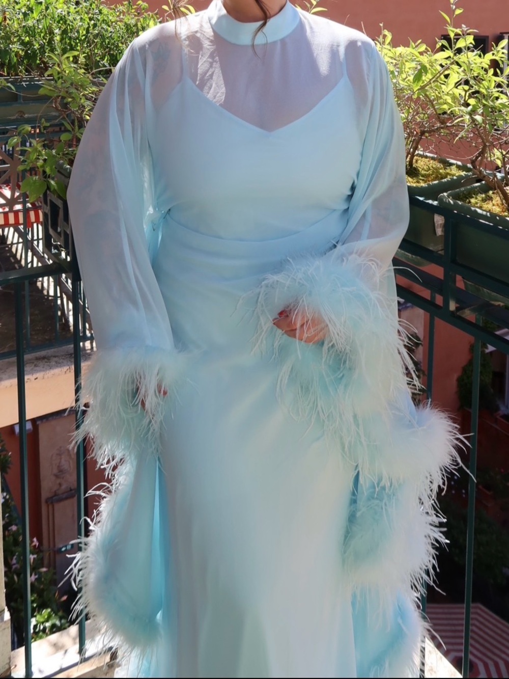 Hutch Feather Kaftan Dress - size M